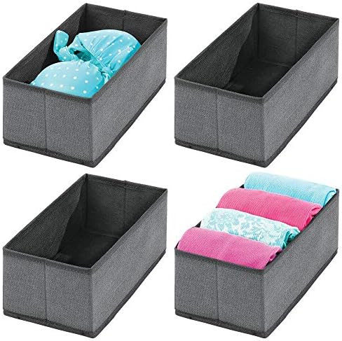 mDesign Rectangular Soft Fabric Dresser Drawer and Closet Storage Organizer Bin for Lingerie, Bra... | Amazon (US)