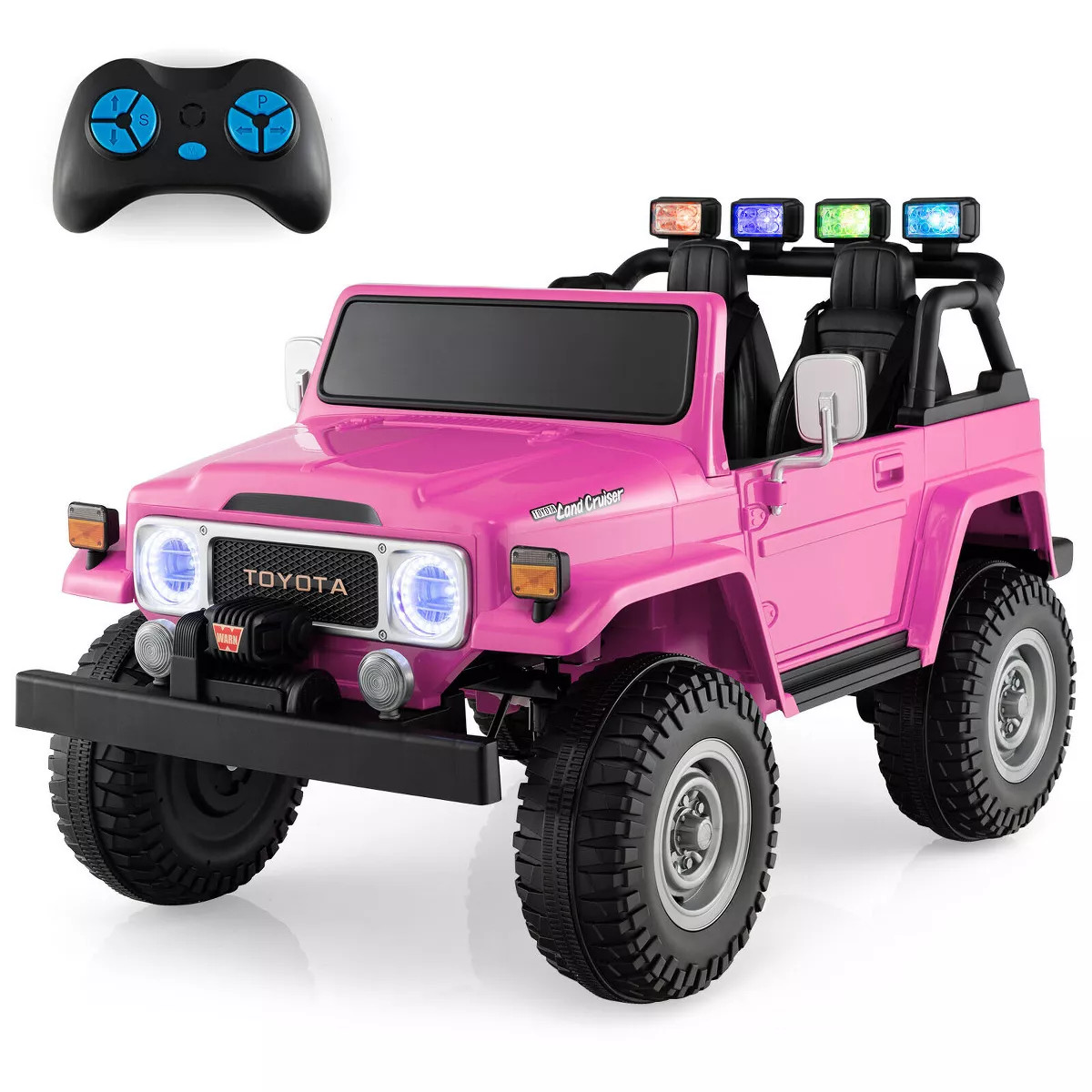 Costway 2 Seater Ride On Truck Car 12V Licensed Toyota FJ40 RC w/ Laser Light & Music | Target