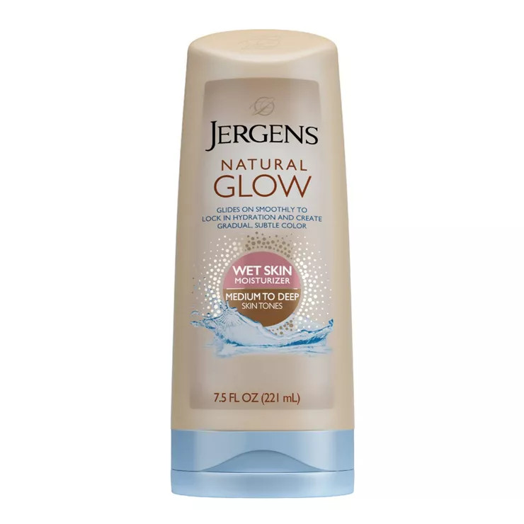 Jergens Natural Glow Wet Skin Moisturizer, In-Shower Self Tanner Body Lotion, Medium To Tan Tone ... | Target