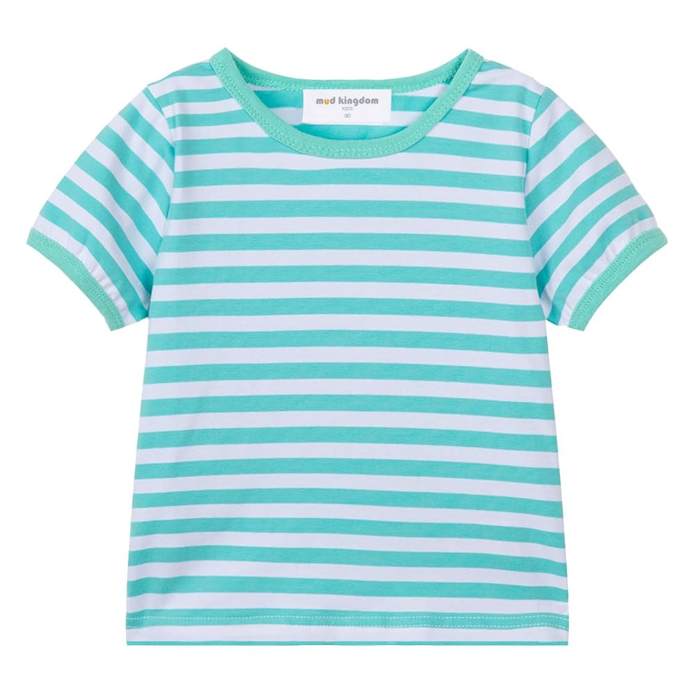 Mud Kingdom Boys Girls T-Shirts Rainbow Stripe Cotton Unisex Top | Amazon (US)