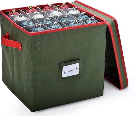 Handy Laundry Christmas Ornament Storage - Stores upto 64 Holiday Ornaments, Adjustable Dividers,... | Amazon (US)