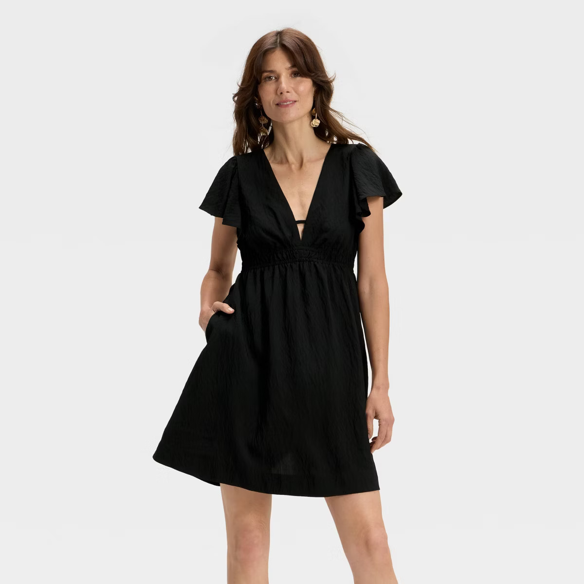 Women's Flutter Short Sleeve Mini A-Line Dress - A New Day™ | Target