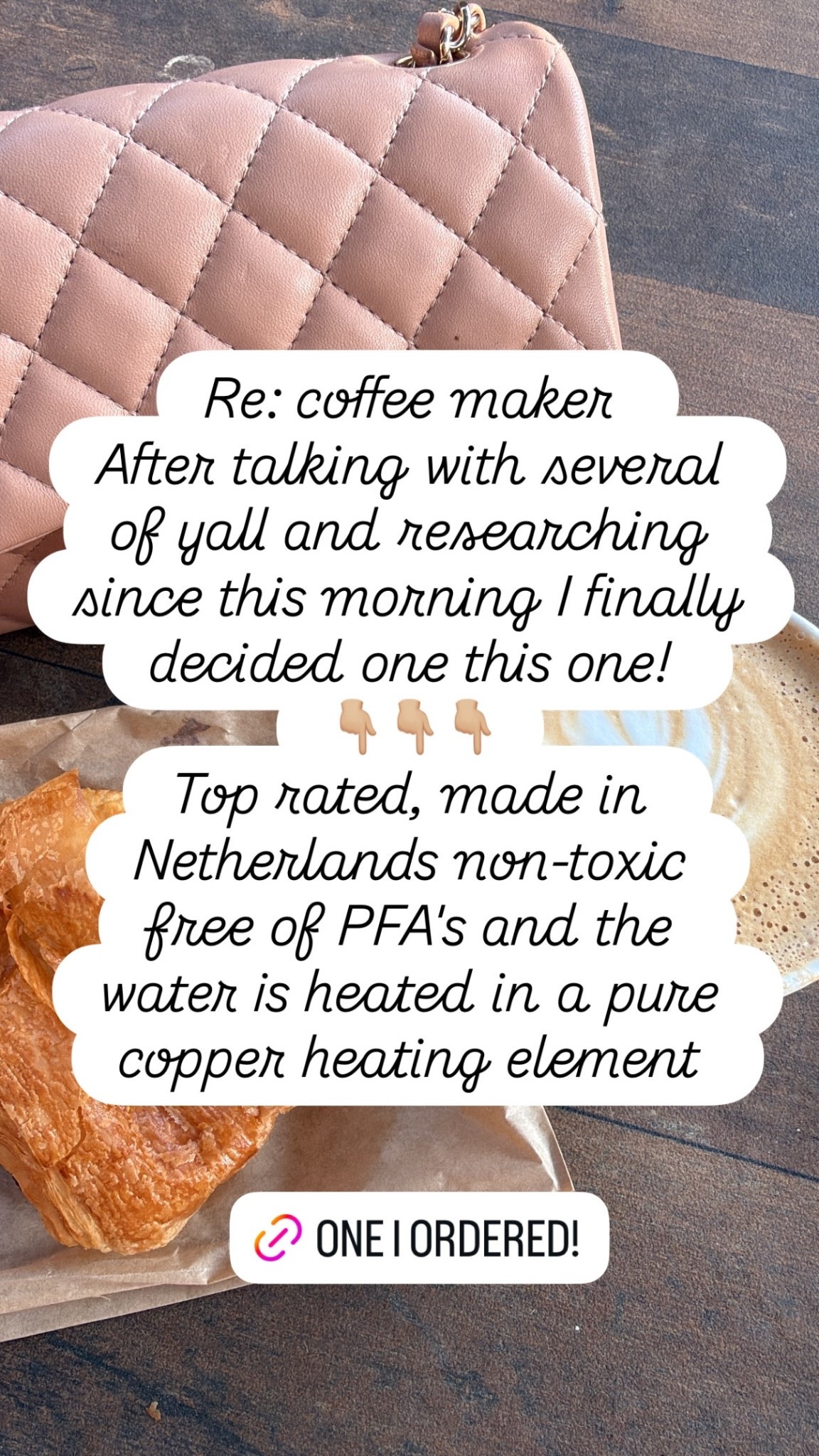 Re: coffee maker 
After talking with several of yall and researching since this morning I finally decided one this one! 
👇🏼👇🏼👇🏼
Top rated, made in Netherlands non-toxic free of PFA's and the water is heated in a pure copper heating element  @moccamasterusa