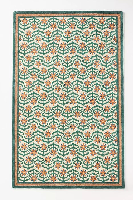 Mawa Area Rug – 5’ x 8' – Handmade Wool Area Rugs – Floral Multicolor – Rugs for Living... | Amazon (US)