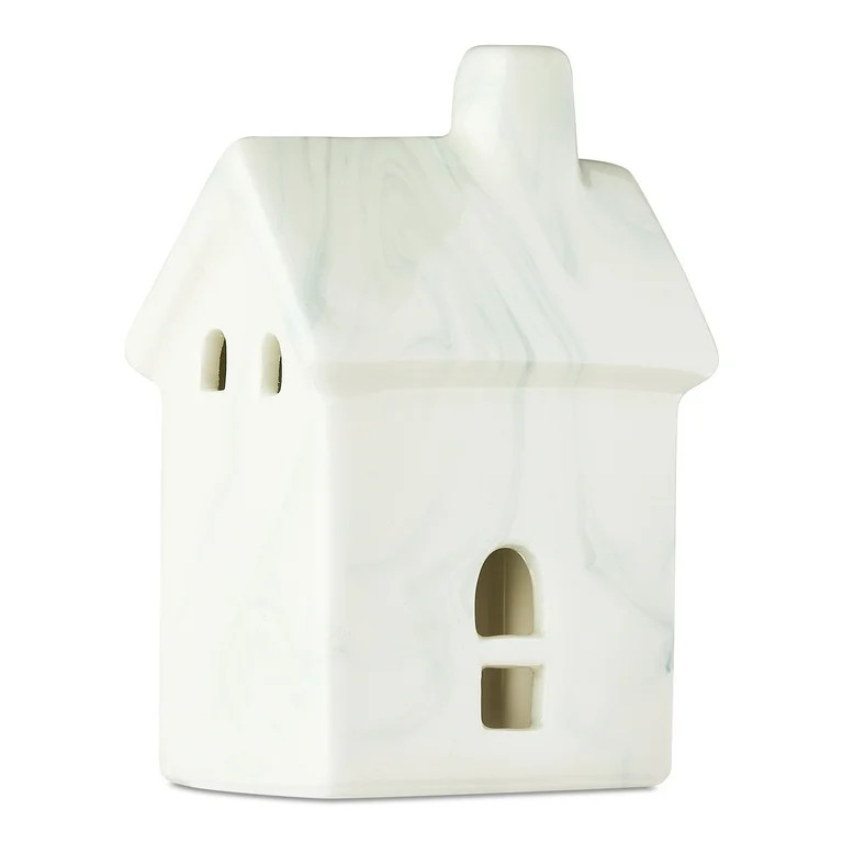 Small Ceramic House Christmas Tabletop Decoration, White, 5.5", by Holiday Time | Walmart (US)