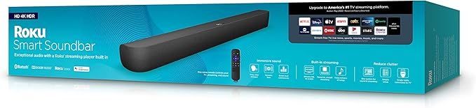 Roku Smart Soundbar, 4K/HD/HDR Streaming Media Player & Exceptional Audio Includes Roku Voice Rem... | Amazon (US)