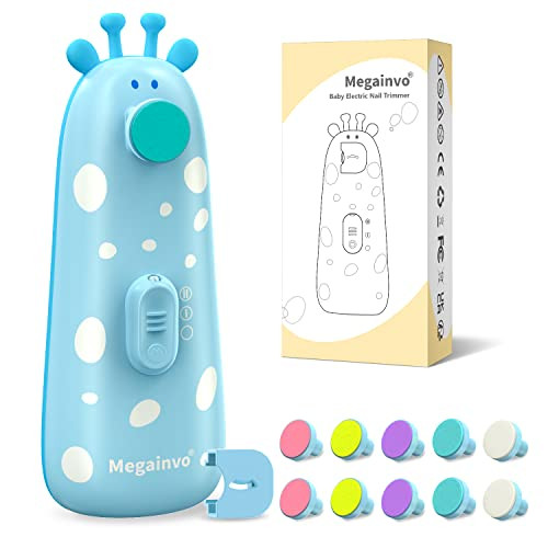 Baby Nail Trimmer Electric Baby Nail File Safe Baby Nail Clippers with Light 10 Grinding Heads Queit Baby Nail Polish Grooming Kit for Newborn Infant Toddler Toes Fingernails Care - Blue | Amazon (US)