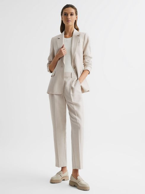 Tapered Linen Trousers | Reiss UK