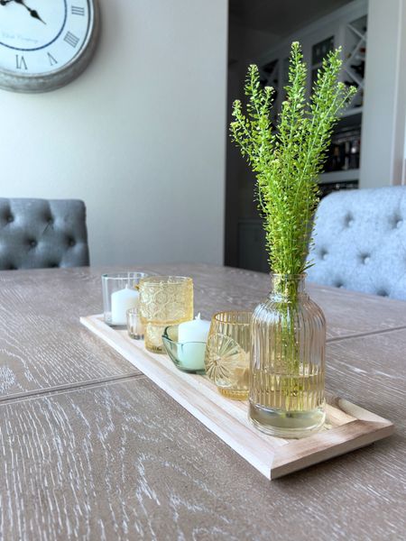How pretty is this wooden tray with tealight and votive candle holders?! It even comes with a bud vase for flowers. So pretty for my dining table or another area in my home. Makes a great gift and comes in other colors too. Make your own or order one already put together. I linked a few beautiful options .
#mothersday #homedecor #centerpieceidea #amazonfinds

#LTKSeasonal #LTKhome #LTKstyletip