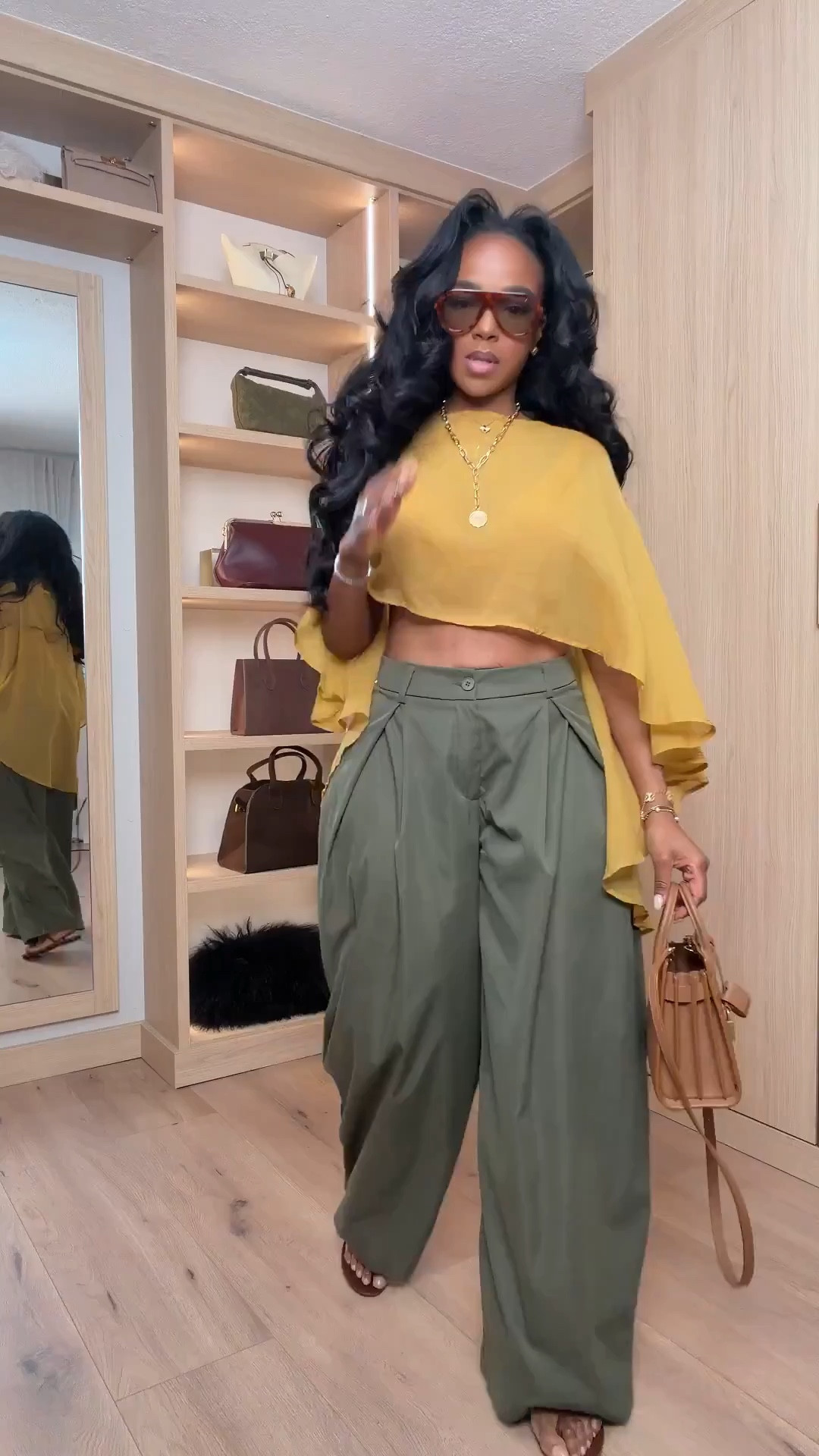 Scroll to shop this bold color outfit featuring flowy olive wide-leg trousers paired with a statement yellow top for a chic elevated look. Mixing rich tones like olive and golden yellow creates a standout outfit that still feels sophisticated, and these versatile pieces can be styled multiple ways while the cost per wear keeps dropping.

Perfect for brunch, vacation outfits, dinner plans, summer events, or elevated everyday styling.

5'4" | 138 lbs | 34D bust | 27" waist | 40" hips

Follow me on Instagram and YouTube @kirasfashionfinds
 



#LTKvlog #LTKootd