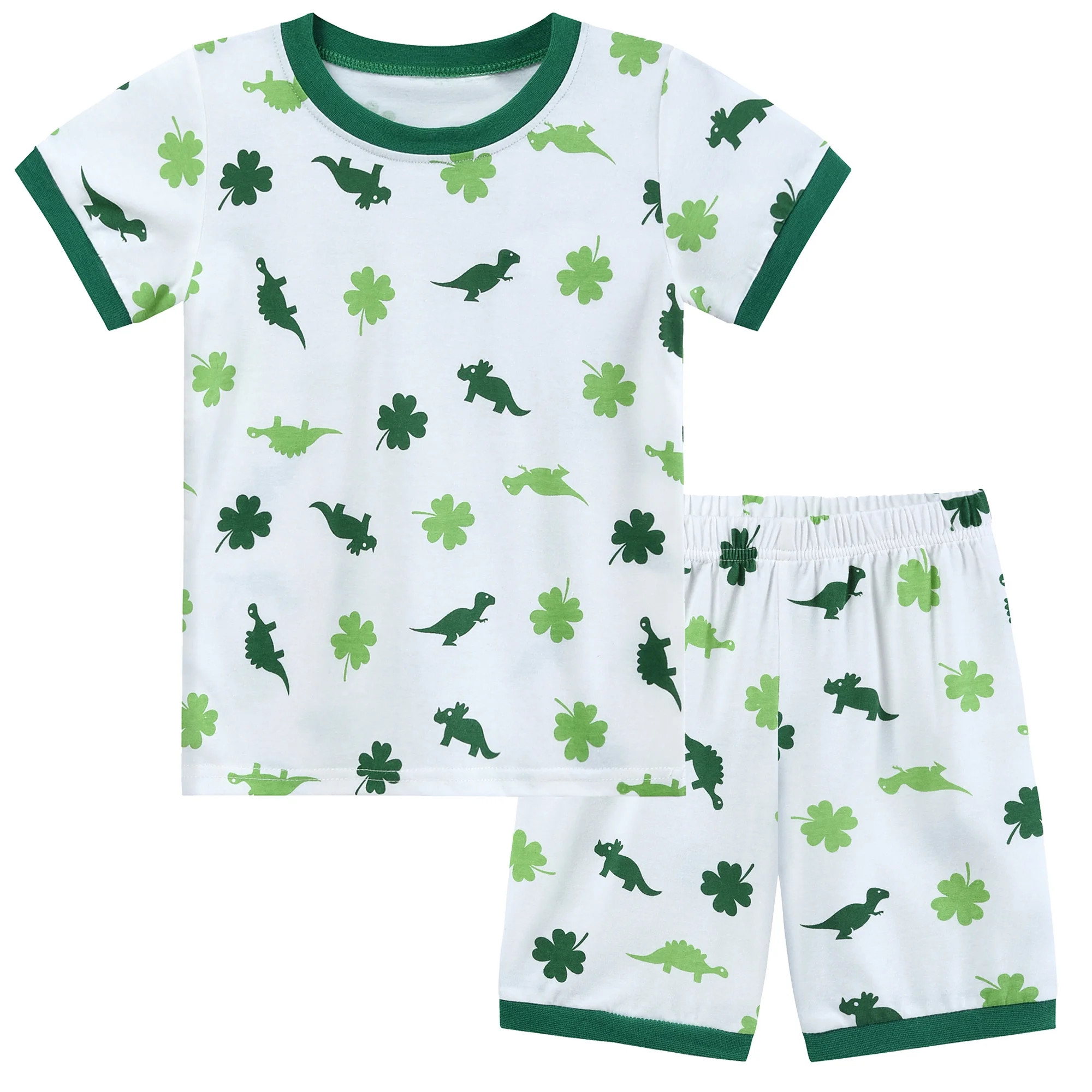 POPTEM Toddler Pajamas Boys St.Patrick's Day Short Sleeve Dinosaur Sleepwear Sets 2-Piece 2T | Walmart (US)