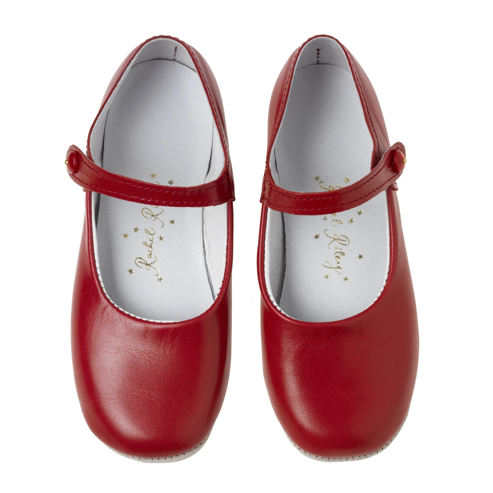 Button Strap Slippers, Red | Rachel Riley