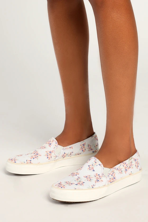 Double Decker Cream Floral Slip-On Sneakers | Lulus (US)