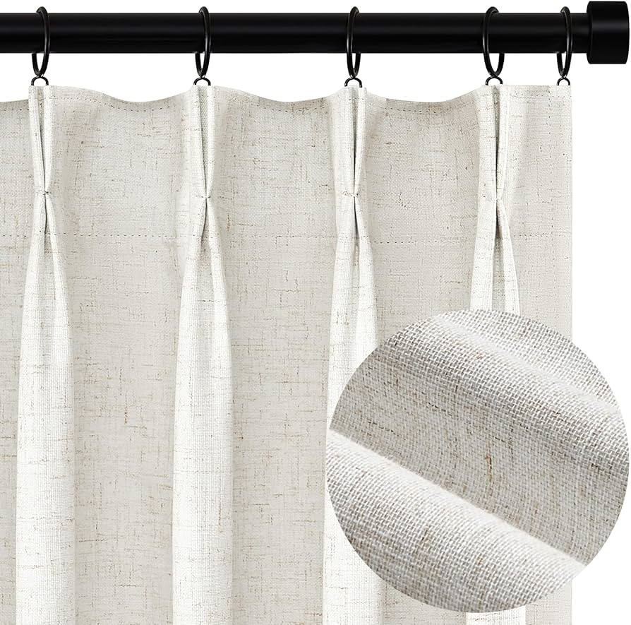 Topfinel Extra Long Total Blackout Linen Curtains 108 Inches Long for Living Room Large Window wi... | Amazon (US)