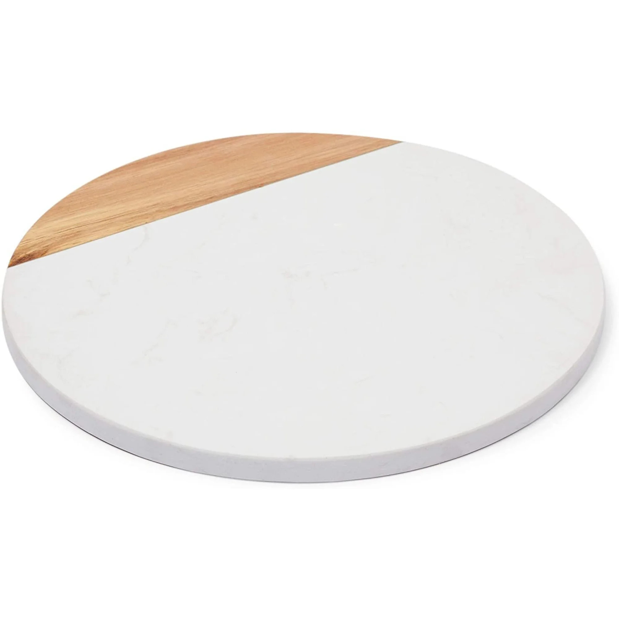 Wood and Marble Serving Tray, Round Cutting Board for Charcuterie (11 Inches) - Walmart.com | Walmart (US)