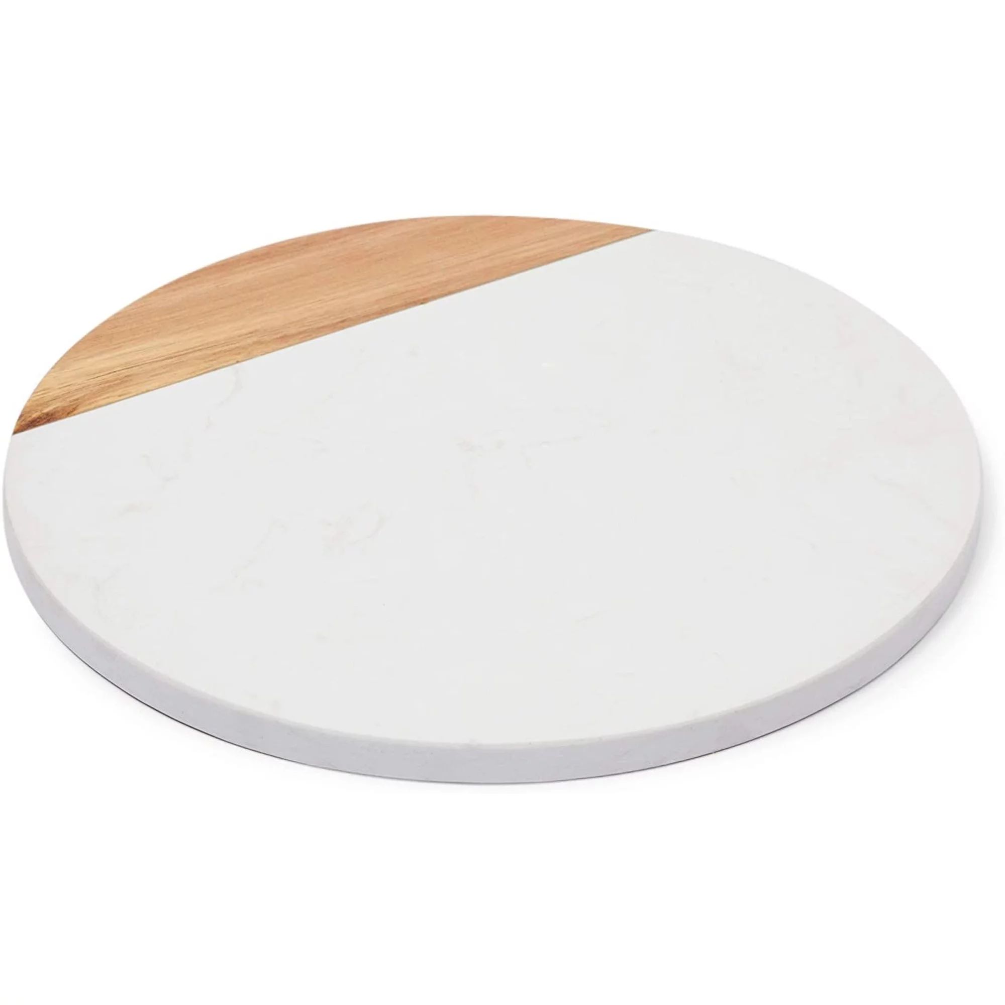 Wood and Marble Serving Tray, Round Cutting Board for Charcuterie (11 Inches) - Walmart.com | Walmart (US)