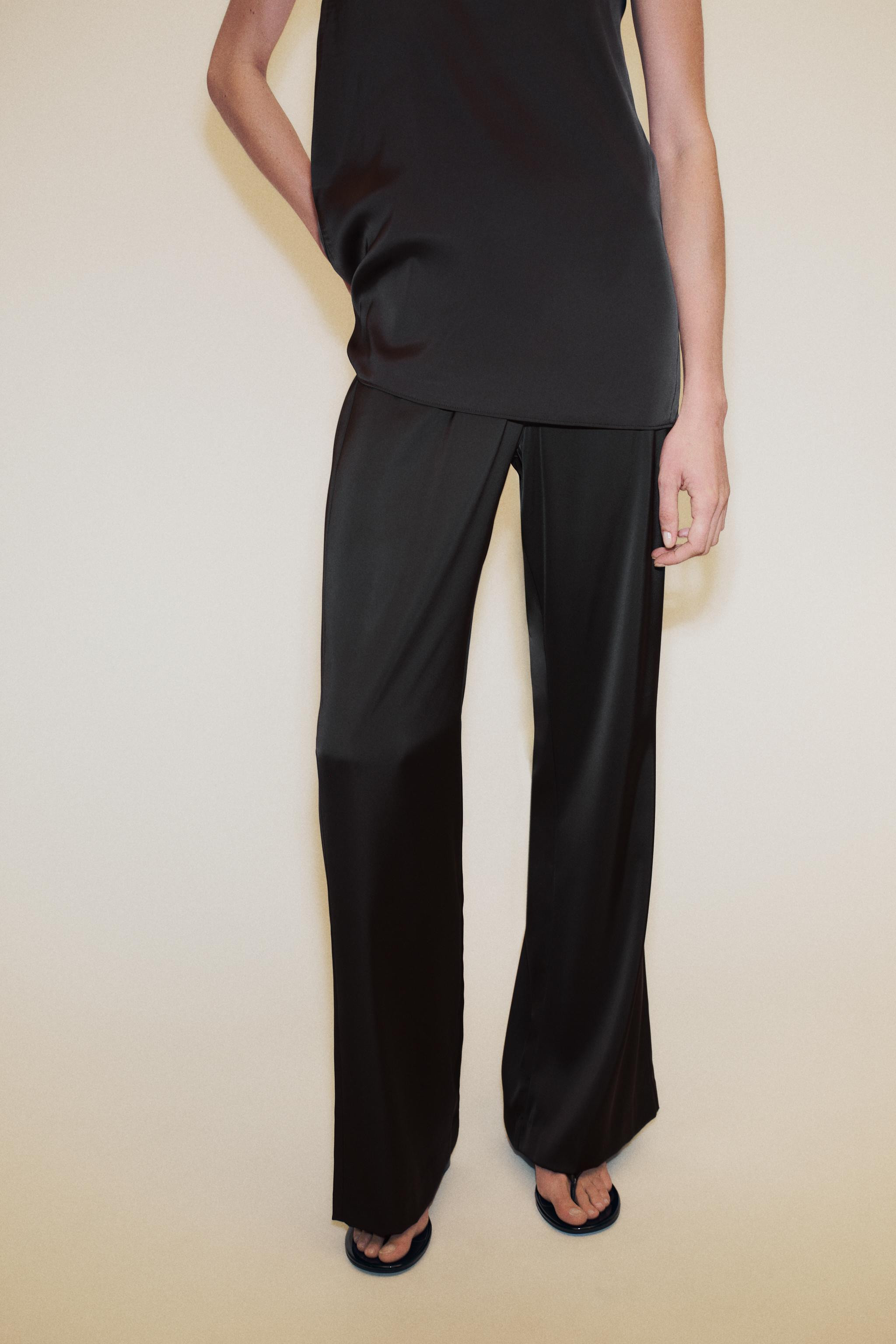 HIGH-WAIST SATIN TROUSERS | Zara UK