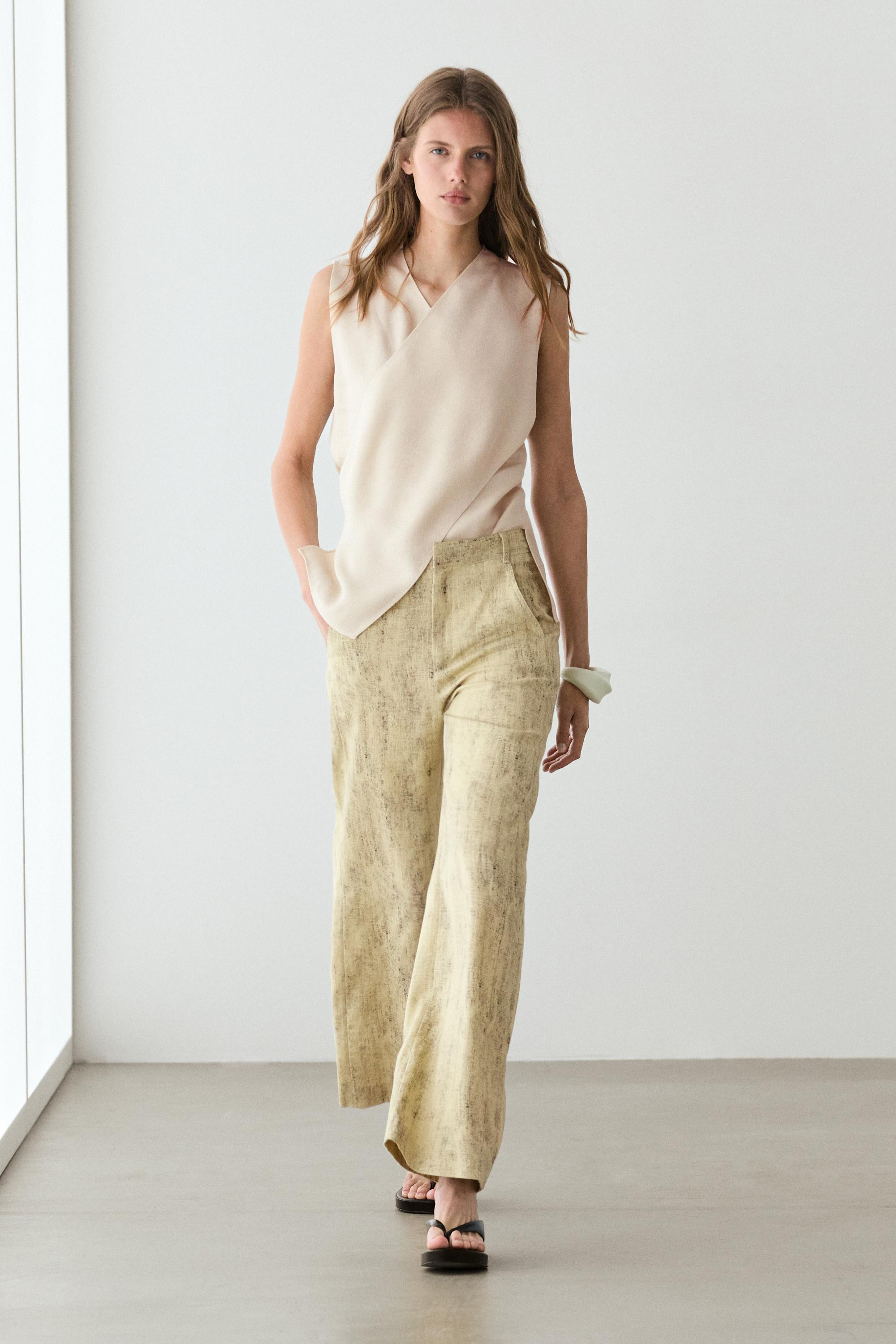 Ramie blend trousers | Massimo Dutti UK