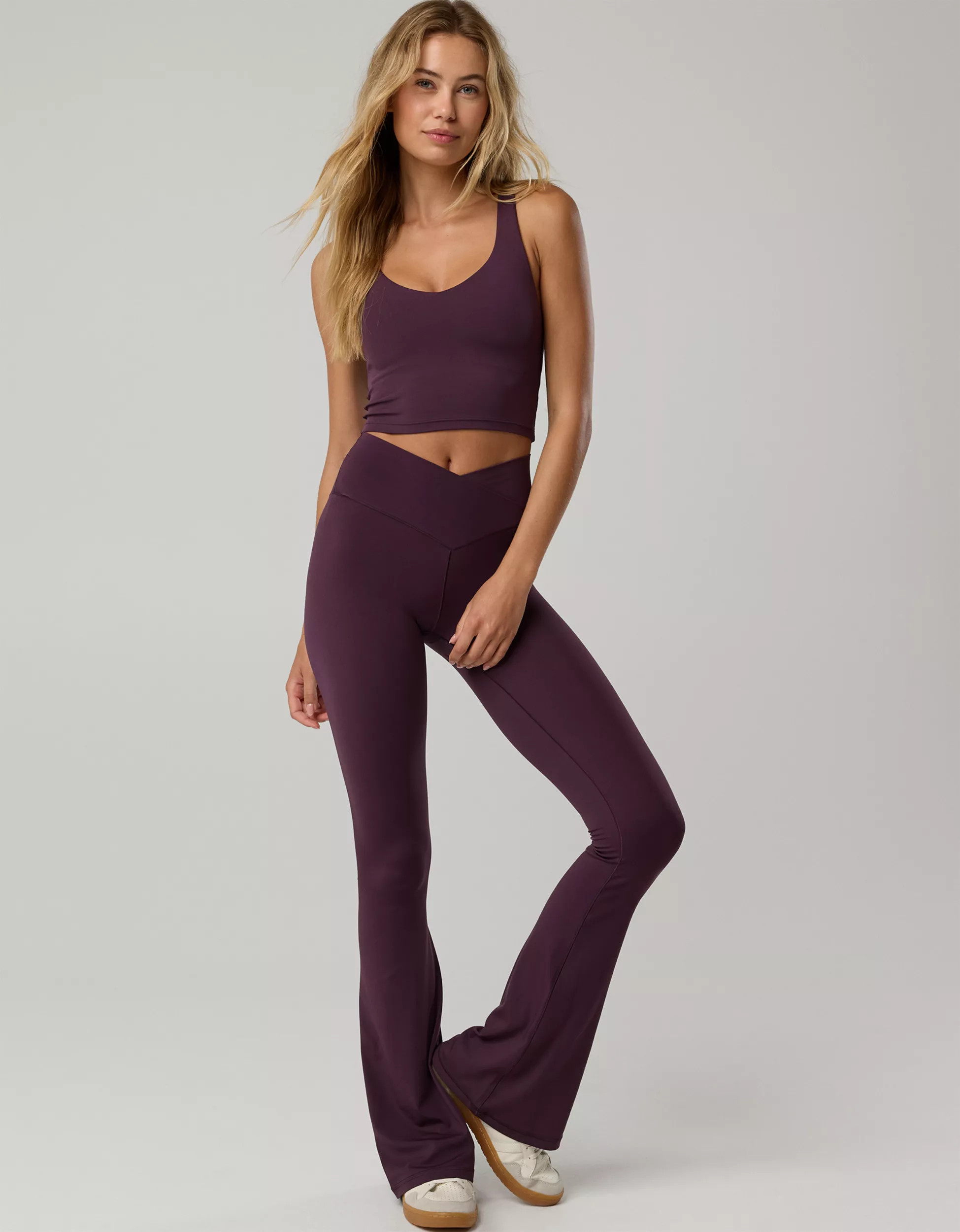 OFFLINE By Aerie Real Me High Waisted Crossover Flare Legging | Aerie