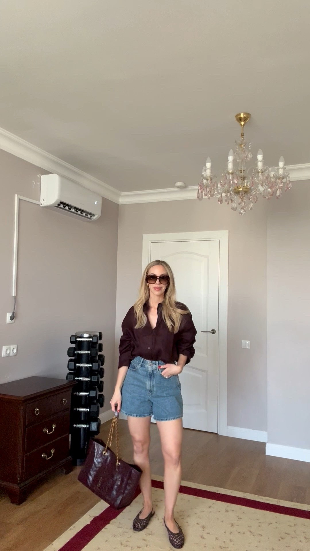 Summer outfit, oversized dark brown linen shirt, high rise denim shorts, braided leather slingbacks

#LTKSaleAlert #LTKOver40 #LTKTravel
