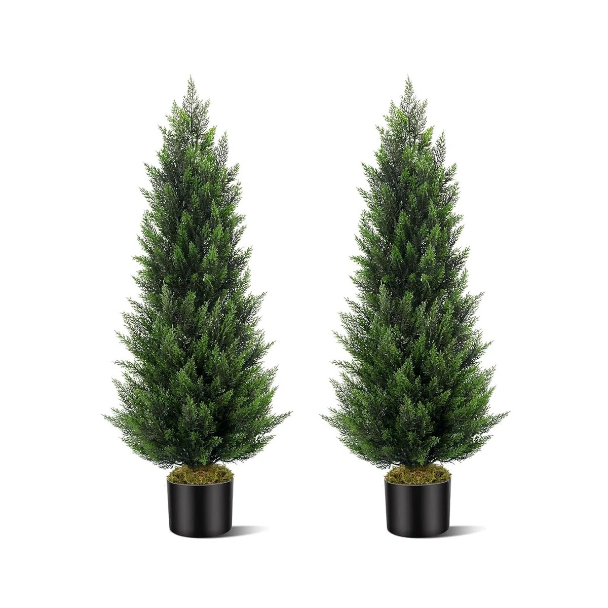 Artificial Cedar Tree Set In A Pot,Fake Tree (Set of 2) | Wayfair North America
