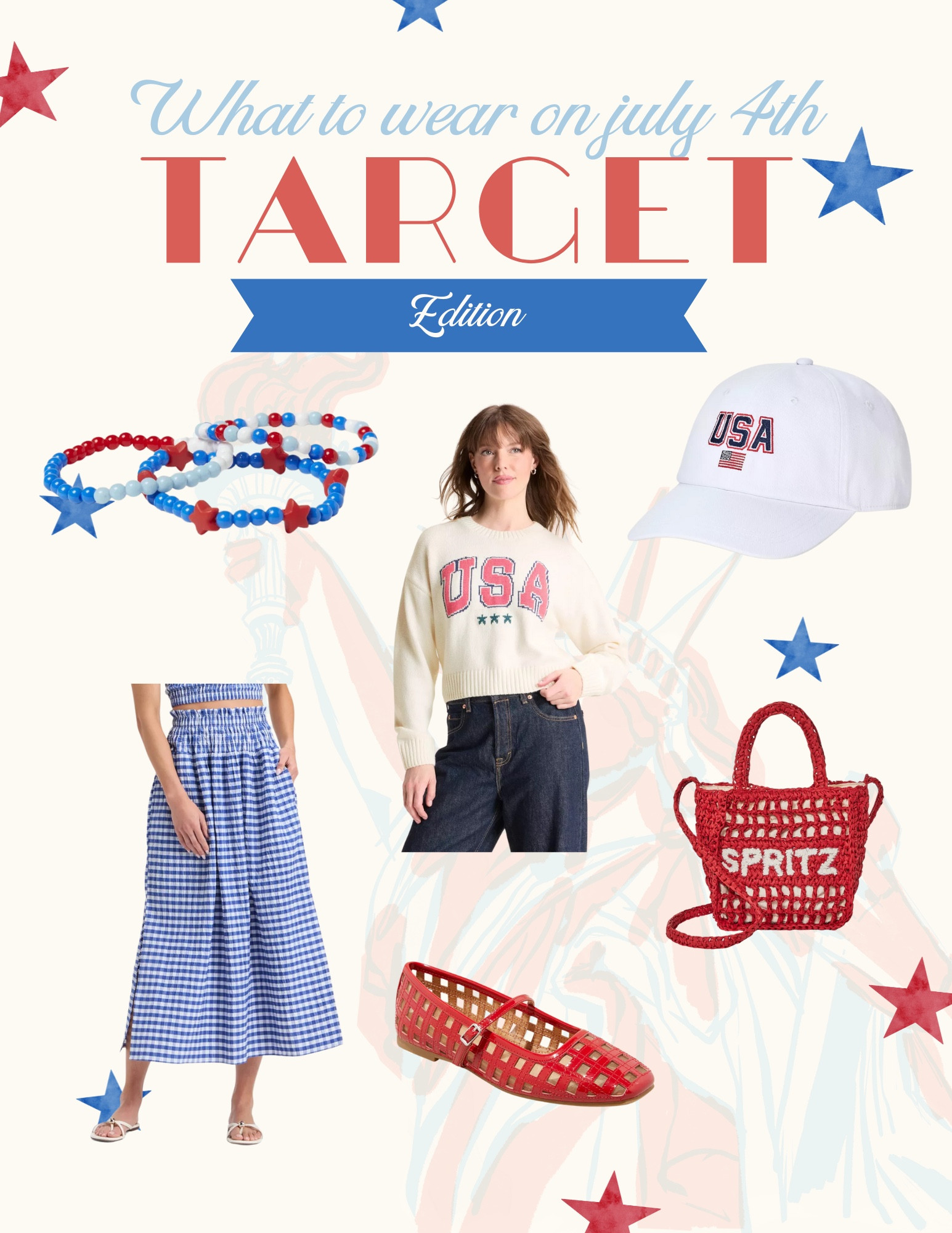  4th of July Target Finds You Need Now! 🎆🎇 Red, white, and TOO cute to scroll past 😍✨ Whether you’re planning a beach day, BBQ, or just love dressing festive for the 4th, I’ve rounded up the best Target fashion finds that are budget-friendly and firework-worthy. 💥 🎯 Shop the ultimate patriotic edit: ❤️ Gingham bikinis, heart-print swim, and textured one-pieces 🤍 Star-spangled tanks, embroidered tees, & cropped USA pullovers 💙 Maxi skirts, smocked tops, high-rise tie shorts & breezy dresses 🎀 Americana accessories, bamboo bags, cherry sandals & ruffle socks 🧢 USA baseball caps, bold red flats, & fun printed totes 🩴Shoes too! Whether you’re styling for a casual backyard BBQ, beach party, or fireworks under the stars, this Target collection has you celebration-ready from head to toe. 🛍️ Everything’s linked in my LTK – just tap to shop & be the best dressed this 4th! 🔗 Search “petitepaprika” in the app #TargetStyle #July4thStyle #TargetFinds #AmericanaAesthetic #RedWhiteAndCute #TargetSummerLooks #LTKUSA #GinghamOutfit #TargetSwim #LTKHolidayStyle #BBQOutfitIdeas #LTKSummerFinds #USAStyle #TargetOOTD #PatrioticLooks #Target4thOfJuly #SummerStyleUnder50 #TargetClothingHaul #StarsAndStripesStyle #AllAmericanStyle #FireworksFits • Target 4th of July outfits 2025 • Patriotic Target clothes • Gingham swimwear Target • Americana fashion Target • USA graphic tees women • Target red white and blue outfit • Target picnic outfit ideas • 4th of July outfit under $50 • Target accessories for July 4 • Target matching gingham sets • Target women’s swimwear summer 2025 • Target shoes red and white • Target star tank top

#LTKFindsUnder50 #LTKTravel #LTKSummerEdit