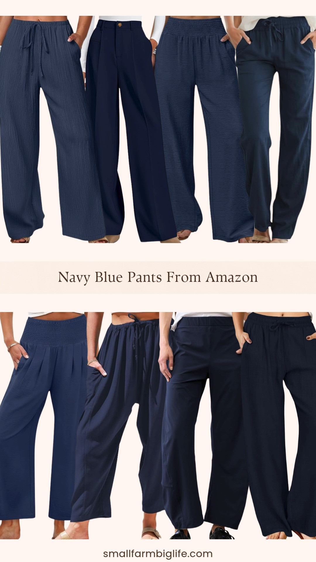 Navy is one of the most versatile and wearable colors for summer and Amazon has so many great wide leg and palazzo pant options in navy right now at really great prices. I rounded up my favorites from barrel travel pants and flowy palazzo styles to linen drawstring pants and wide leg dress pants, so there is a silhouette and fabric for every occasion from a casual beach day to a more polished summer outfit. Navy pairs beautifully with white, cream, red, and bright colors which makes these pants some of the most mix and match friendly pieces you can add to your summer wardrobe. Tap to shop! 

 #LTKgrwm #LTKootd #LTKOver40