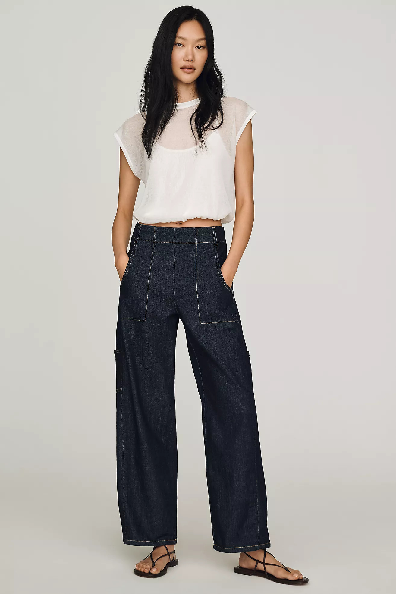 Maeve Painters Mid-Rise Tapered Jeans | Anthropologie (US)