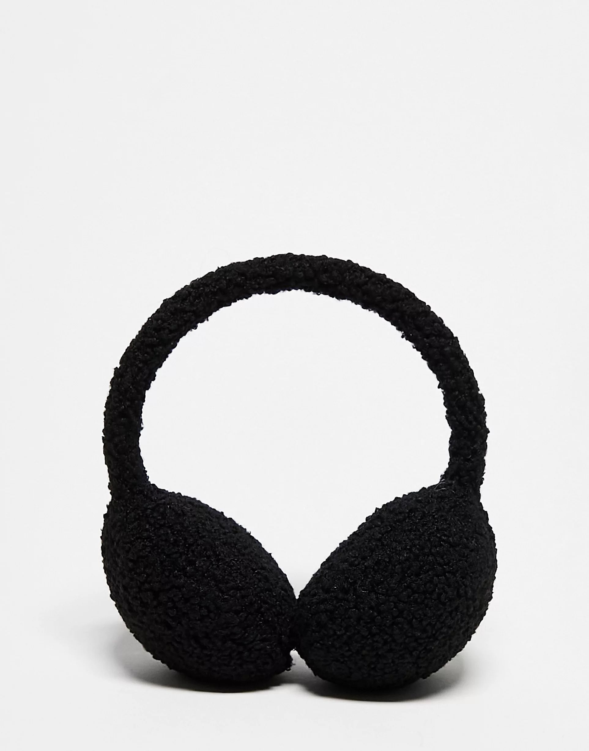 COLLUSION Unisex shearling ear muffs in black | ASOS (Global)