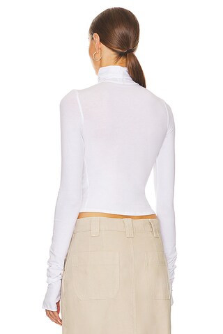 Long Sleeve Turtleneck in 2nd Skin Jersey in White | Revolve Clothing (Global)