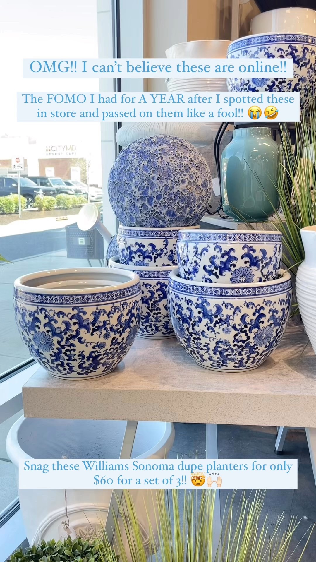 OMG!! 😍I can’t believe these Williams Sonoma blue and white planter dupes are finally online!! Set of 3 for just $60?! 🤯
IVE REGRETTED not buying them a year ago and have been looking for them in store ever since!! 🤣 these will go fast!!


#LTKHome #LTKSeasonal #LTKFindsUnder100