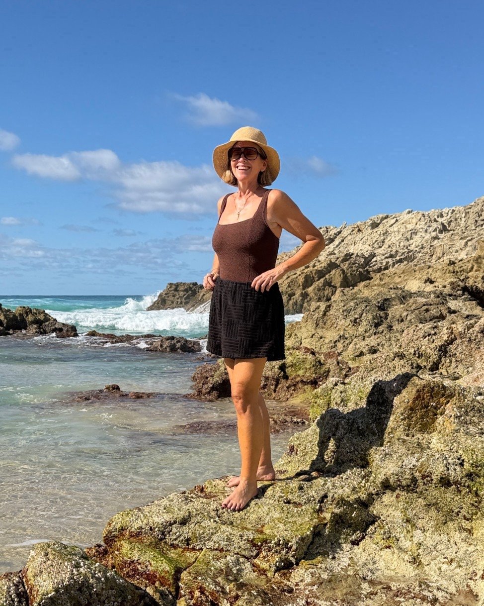 Wearing size 12 in the swimsuit 

Shorts: Sneakylink via Girls with Gems
Hat: Will and Bear (code STYLINGYOU)
Sunnies: Valley Eyewear 

#LTKaustralia #LTKover50style