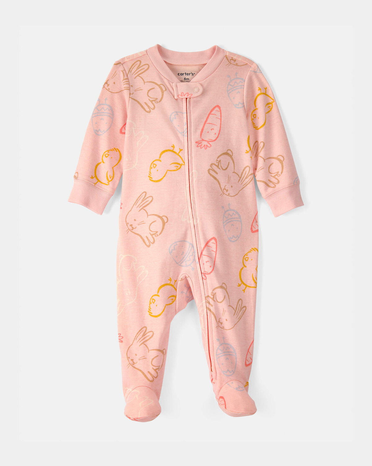 Baby Girl Easter 100% Cotton 2-Way Zip Sleep & Play Pajama - Pink | Carter's Inc