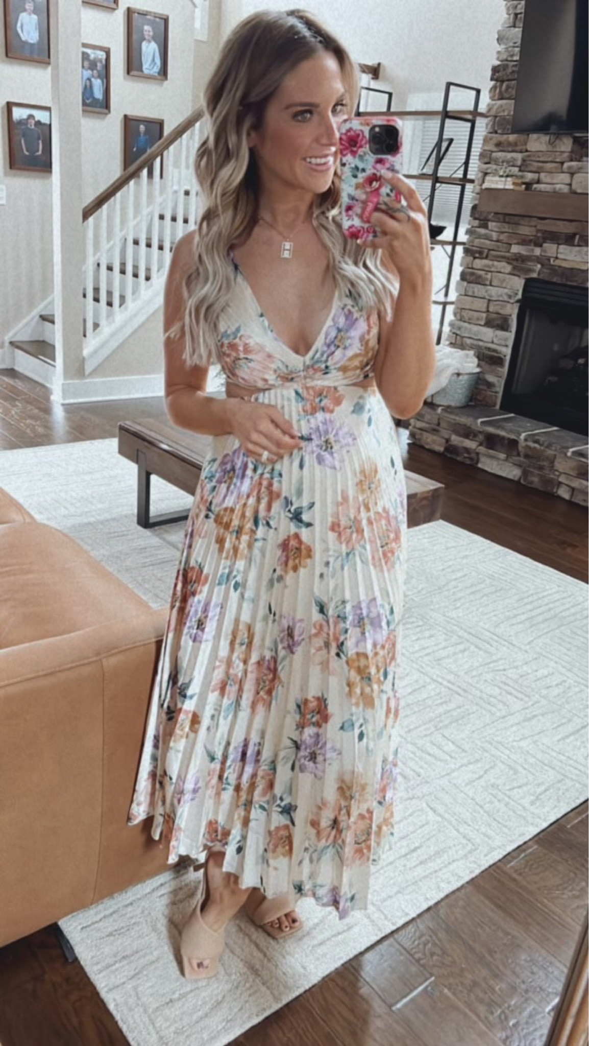 Spring wedding guest dress form Abercrombie! This floral V-Neck flowy spaghetti strap dress is stunning for a spring wedding. I paired with neutral tan sandals. Spring guest dress, wedding guest, date night outfit, spring outfit inspo

#LTKwedding #LTKparties #LTKSeasonal