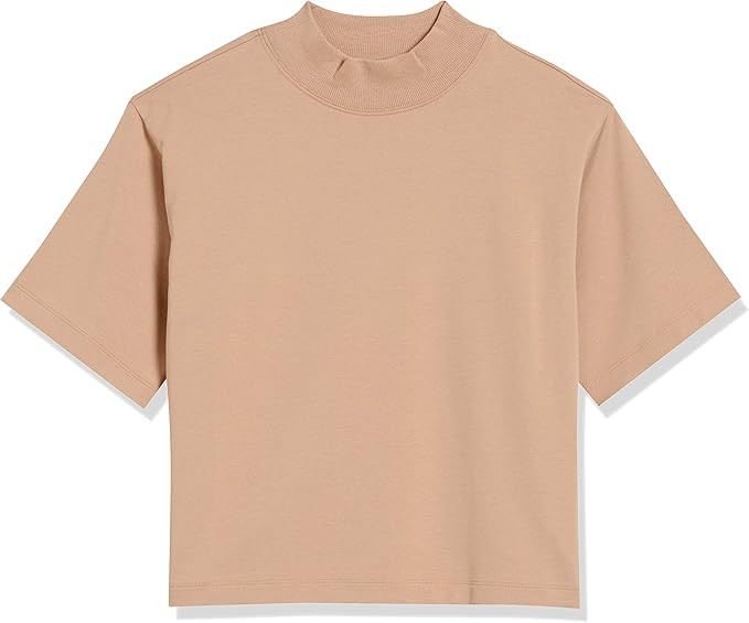 The Drop Women's Adeline Loose Short-Sleeve Mockneck Drop-Shoulder T-Shirt | Amazon (US)
