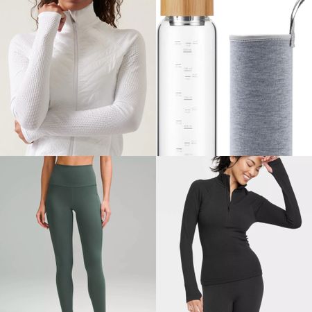 Lots of chic workout wear like an adorable insulated jacket (on sale!), my fave leggings, a water bottle that will make you drink more, and more!

#workoutwear #athleticwear #exercisewear 

#LTKsalealert #LTKover40 #LTKfitness