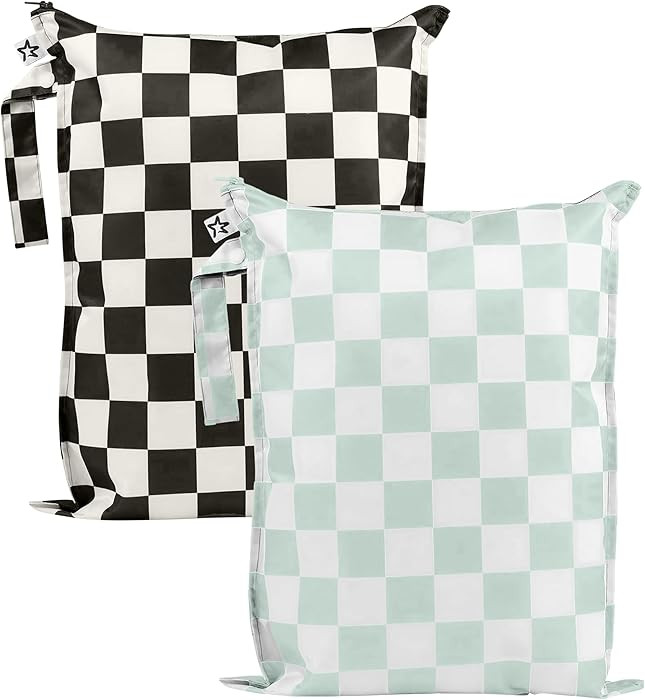 Tiny Twinkle Mess Proof Wet Bags | 2-Pack Reusable Waterproof Wet Bags for Swimsuits | Baby Cloth... | Amazon (US)