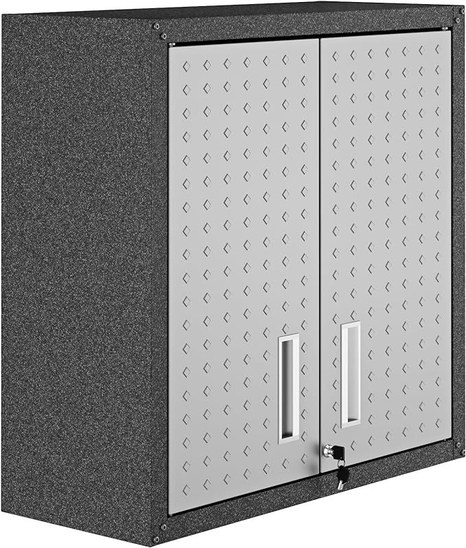 Manhattan Comfort Fortress Floating Garage Storage Cabinet, Black/Grey | Amazon (US)