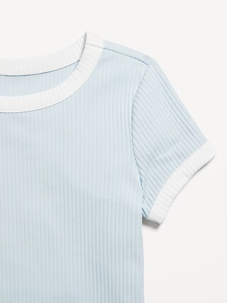 Short-Sleeve Ribbed Dress for Girls | Old Navy (US)