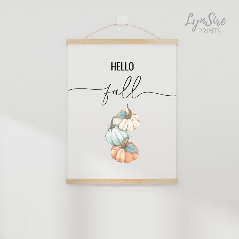 Hello Fall Sign Wall Art Printables Fall Decor Autumn - Etsy | Etsy (US)