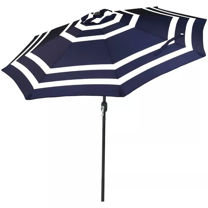Sunnydaze Outdoor Aluminum Pool Patio Umbrella with Push Button Tilt and Crank - 9' - Navy Blue S... | Target