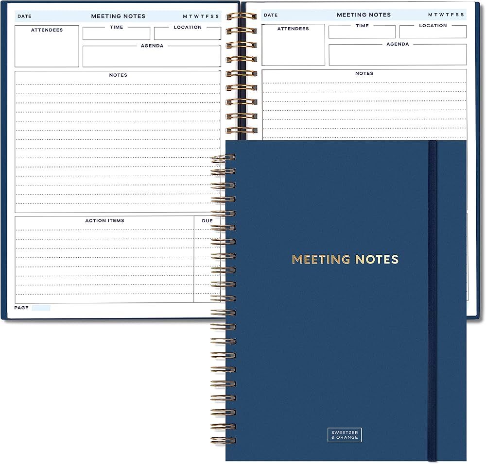 S&O Large Meeting Notebook for Work - Professional Notebooks for Work Organization - Work Organiz... | Amazon (US)