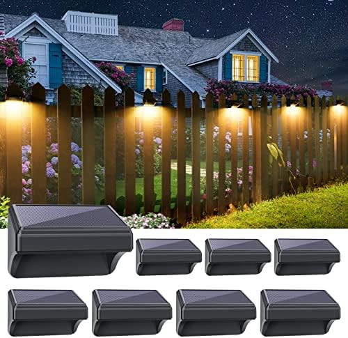 Aulanto Solar Fence Lights 8 Pack, Fence Solar Lights IP65 Waterproof, Warm White and 10 RGB Colo... | Amazon (US)