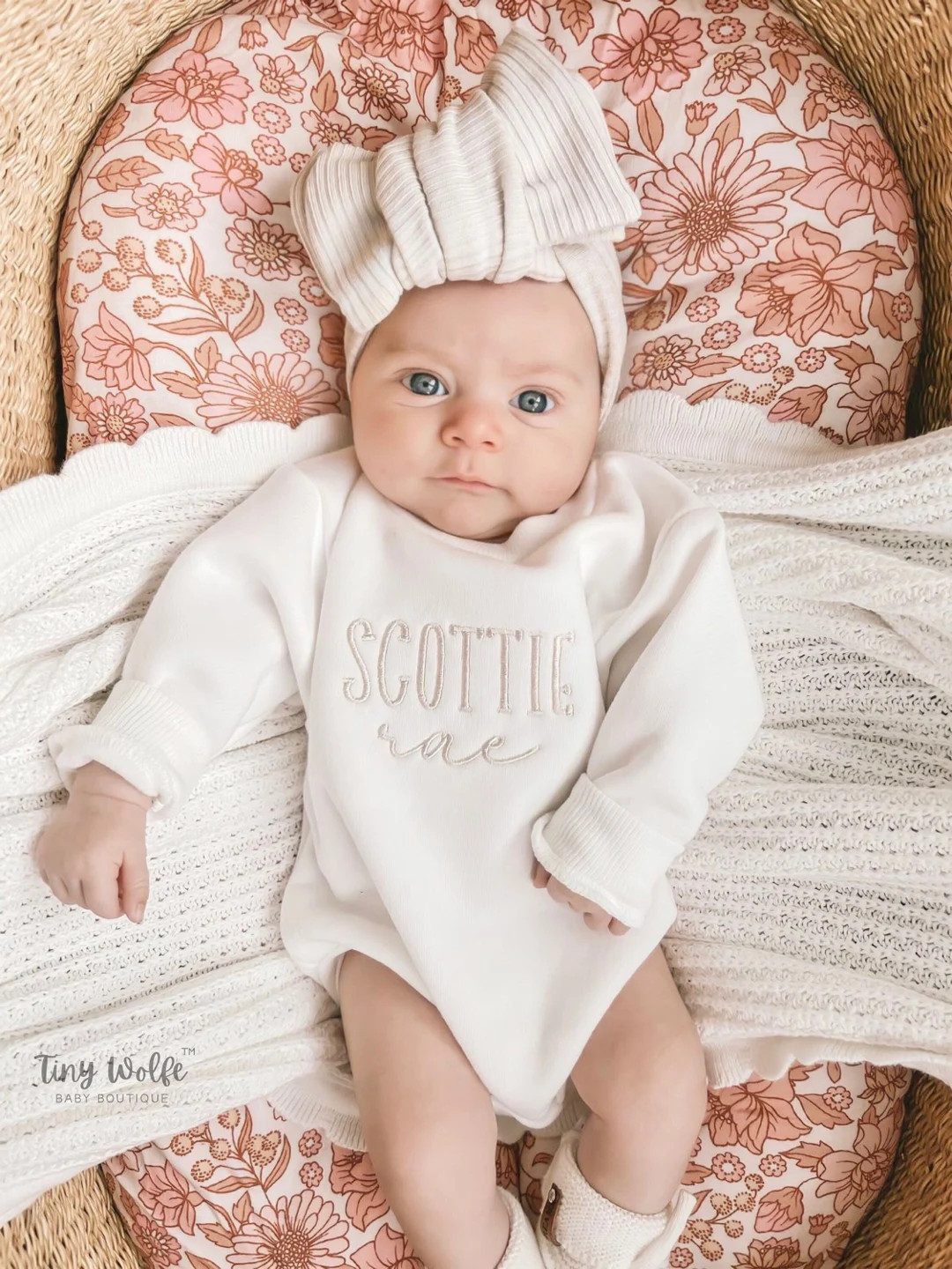 Embroidered Baby Sweater Cotton Fleece Rompers Personalized - Etsy | Etsy (US)