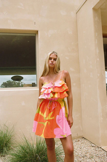 Vitali Frill Dress - Hibiscus | SABO SKIRT (Global)