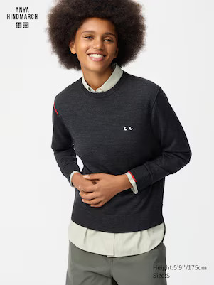 WOMEN'S ANYA HINDMARCH 100% MERINO CREW NECK SWEATER | UNIQLO AU | Uniqlo Australia