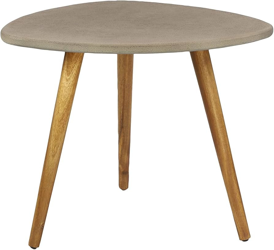 Deco 79 Wood Outdoor Accent Table with Concrete Inspired Top and Slender Tapered Legs, 24" x 24" ... | Amazon (US)