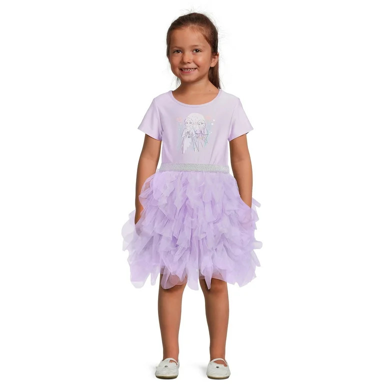 Disney Frozen Toddler Girl Short Sleeve Tutu Dress, Sizes 12M-5T | Walmart (US)