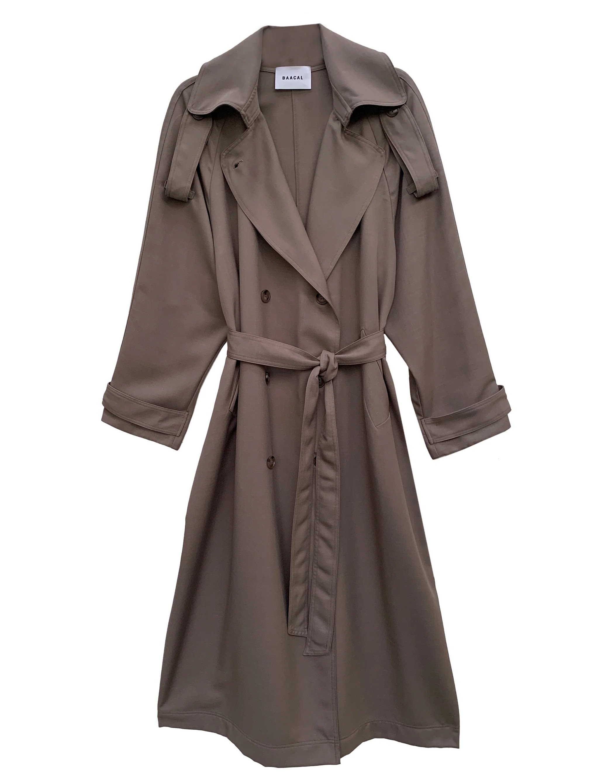 Delia Long Oversized Trench- Almond Wool | BAACAL Limited, LLC