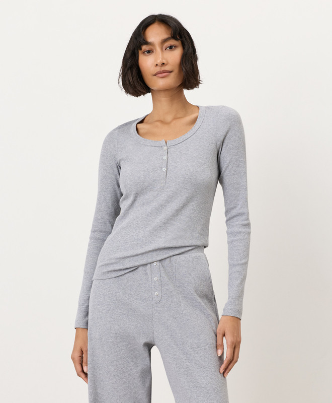 Women’s Dream Rib Slim Henley made with Organic Cotton | Pact | Pact Apparel